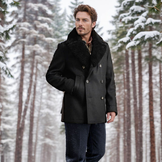 Double-Breasted Wool Cashmere Coat