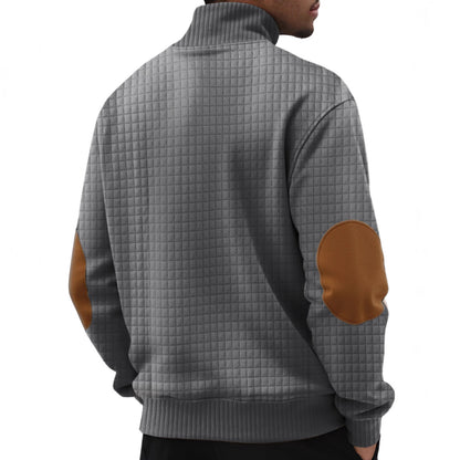Plaid Stand-Collar Sweater