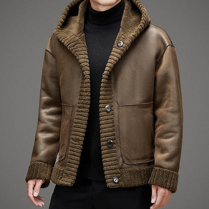 Double-Sided Cashmere Fur Hoodie Jacket
