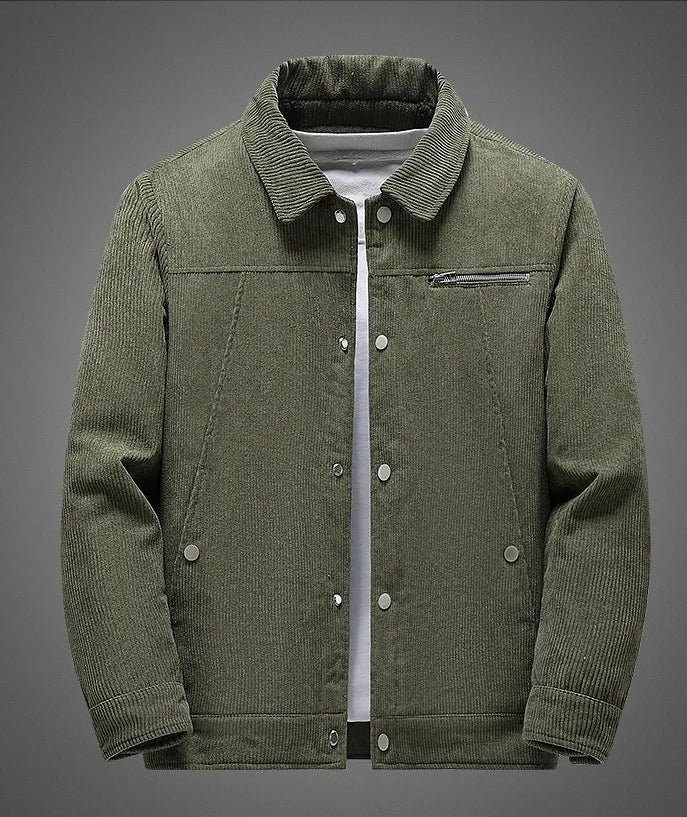 Winter Slim Retro Lapels Thick Corduroy Coat