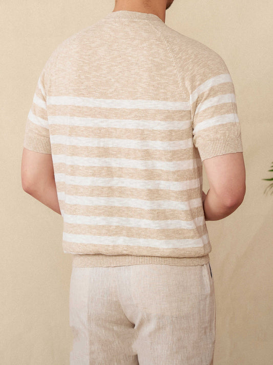 Linen Stripe Knit Tee