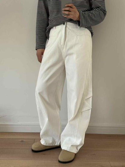 Pleated Matchet Uniform Jeans