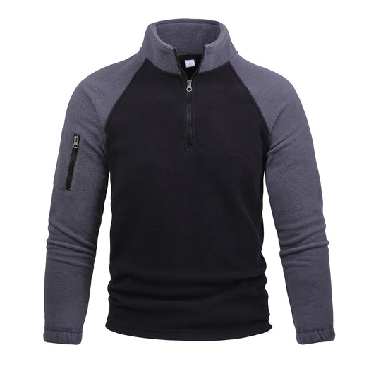 Contrast Zipper Pullover Top