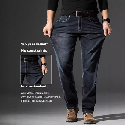 High Elastic Loose Straight Jeans