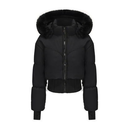 Women’s Hooded Fur Collar Jacket