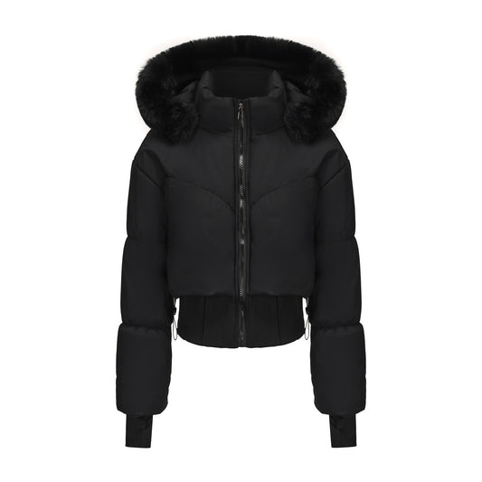 Women’s Hooded Fur Collar Jacket