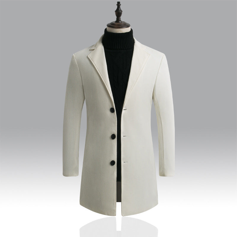 Korean Style Long Woolen Trench Coat