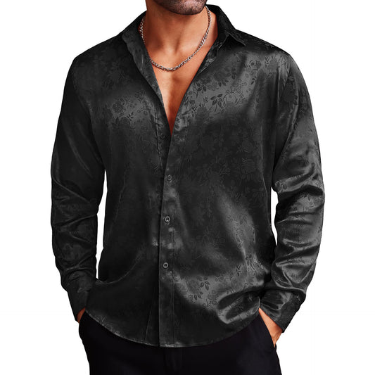 Silk Satin Retro Dress Shirt