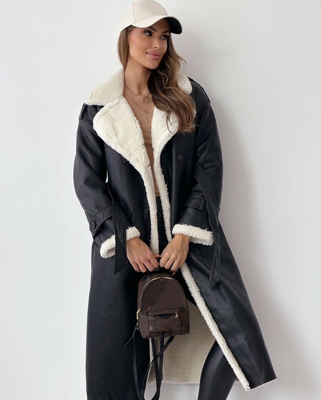 Winter Double-Breasted Belted Trench Coat