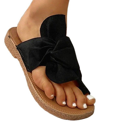 Beef Tendon Bottom Bowknot Plus Size Slippers Women