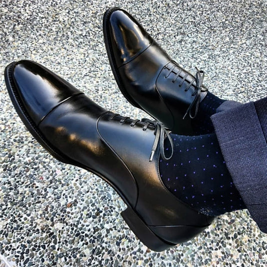 British Leather Shoes For Men With Formal Lace-Up And Low Tops