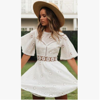 Sexy Hollow Short Sleeve Dress