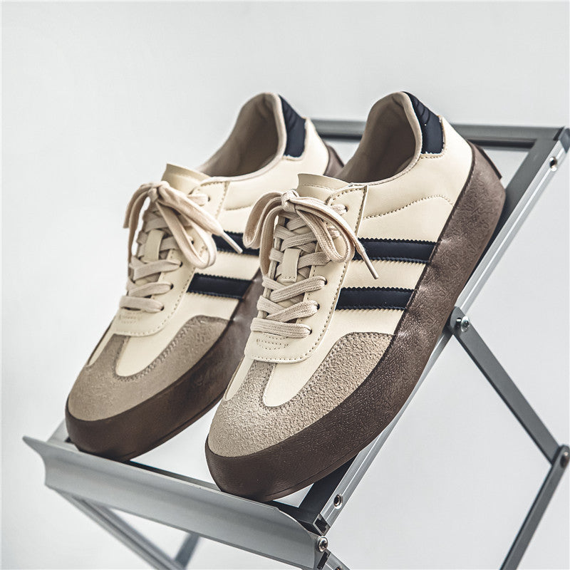 PU Leather Flat Sneakers for Men