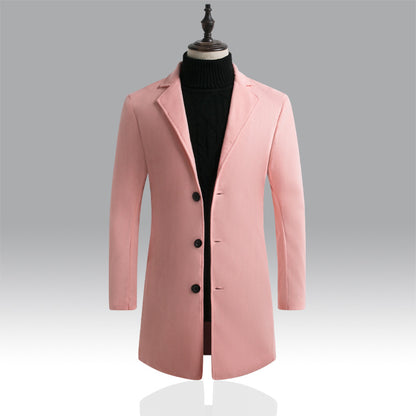Korean Style Long Woolen Trench Coat