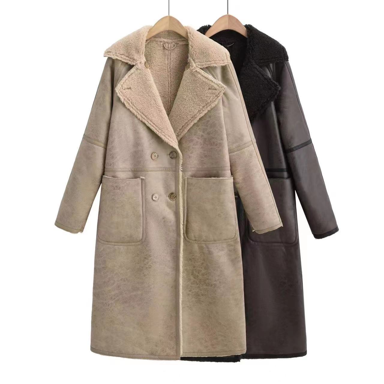 Winter Double-Breasted Belted Trench Coat