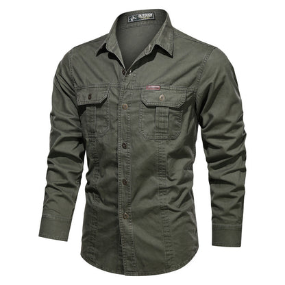 Men’s Military-Style Long Sleeve Shirt