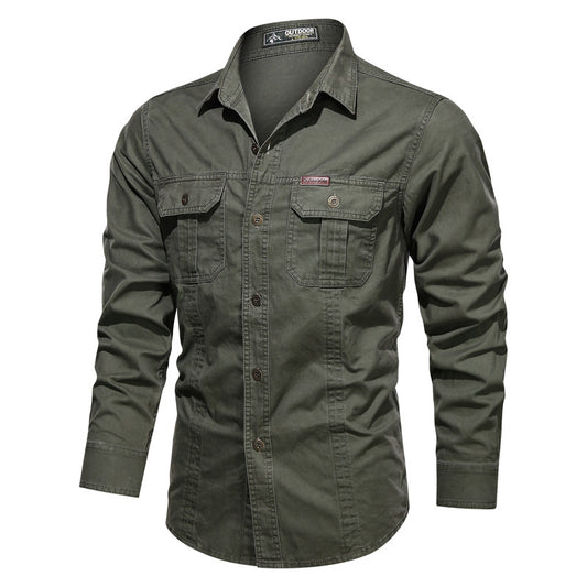 Men’s Military-Style Long Sleeve Shirt