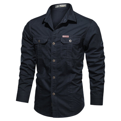 Men’s Military-Style Long Sleeve Shirt