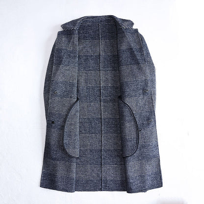 Men's Fashion Plaid Double-sided Woolen Trench Coat