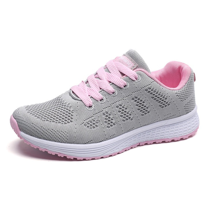 Damen Freizeitschuhe, modische atmungsaktive Laufschuhe aus Mesh, flache Schuhe, weiße Damen-Sneaker, Damen-Tennisschuhe, Damenschuhe.