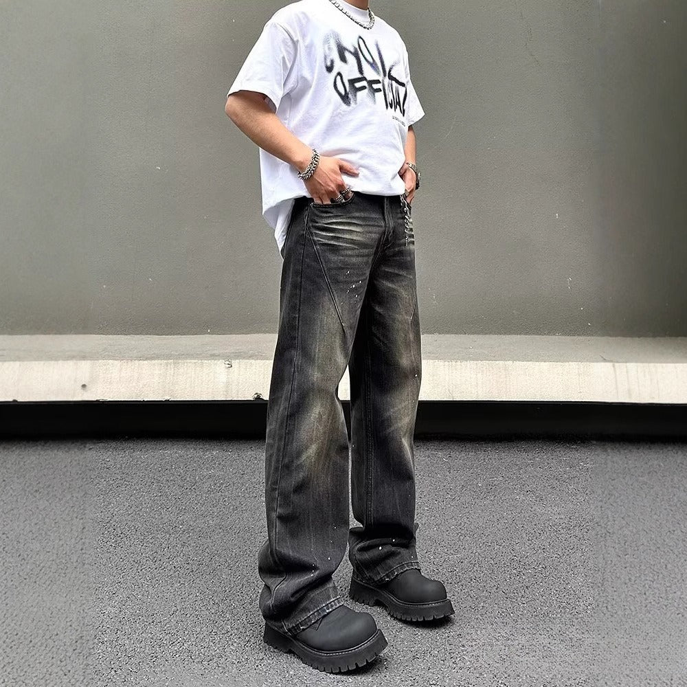 Retro High Street Wide Leg Jeans