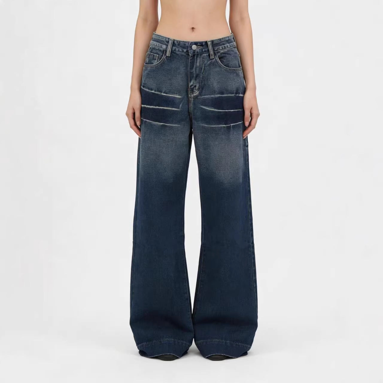 Women’s Washed Gradient Casual Straight Leg Jeans
