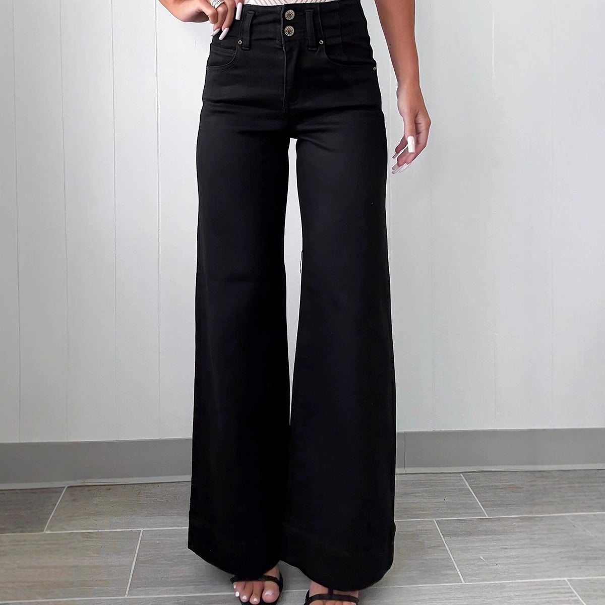 Women’s Solid Color Casual Versatile Jeans