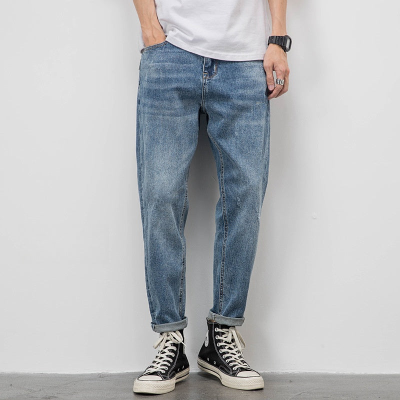 Ripped Leisure Tapered Slim Fit Jeans