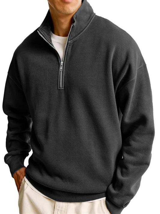 Half-Zip Stand Collar Sweater