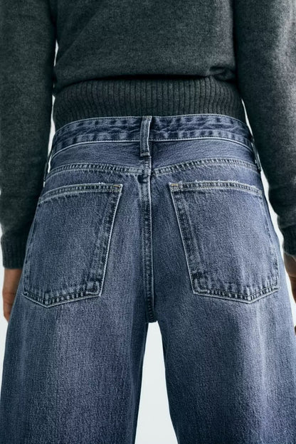 Autumn And Winter Jeans High Waist Straight Pants Women's Wide-leg Pants
