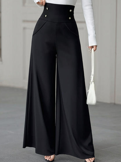 Minimalist High-Waist Wide-Leg Pants