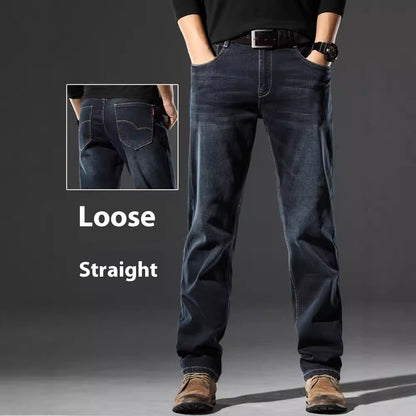 High Elastic Loose Straight Jeans
