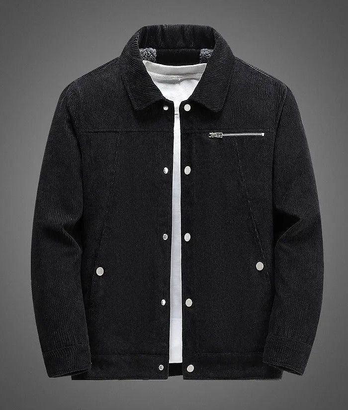 Winter Slim Retro Lapels Thick Corduroy Coat