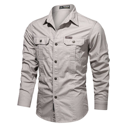 Men’s Military-Style Long Sleeve Shirt