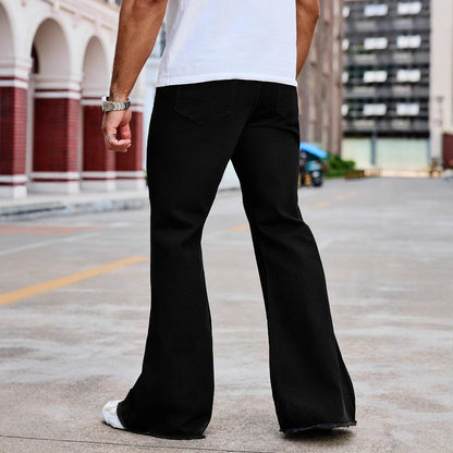 Black High Waist Machete Bootcut Jeans