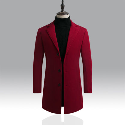 Korean Style Long Woolen Trench Coat