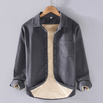 Men’s Square Collar Corduroy Shirt