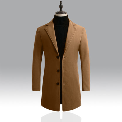 Korean Style Long Woolen Trench Coat