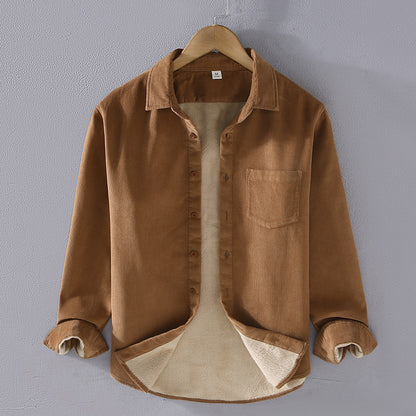 Men’s Square Collar Corduroy Shirt