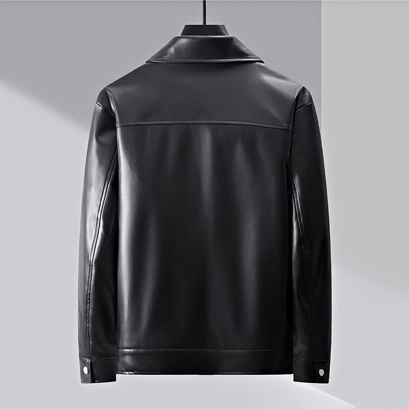 Men's Lapel Leather Jacket
