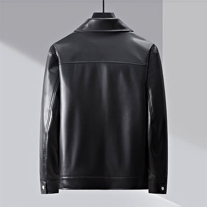 Men's Lapel Leather Jacket