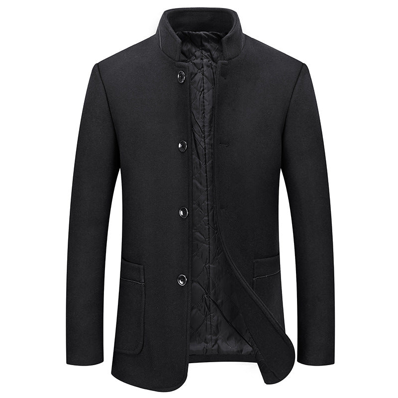 Men's Fashion Casual Woolen Trench Coat