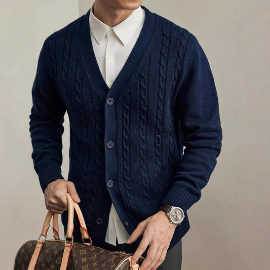 Youth Solid Color Knitted Cardigan