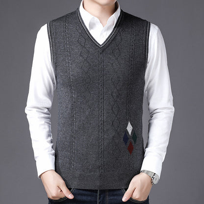 V-Neck Wool Vest for Fall & Winter