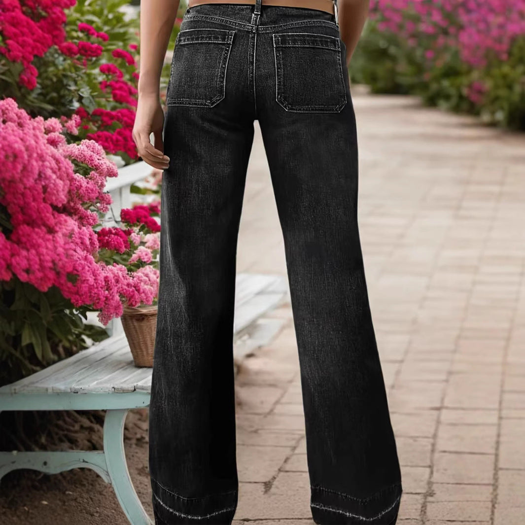 Autumn & Winter Slimming Wide-Leg Straight Jeans