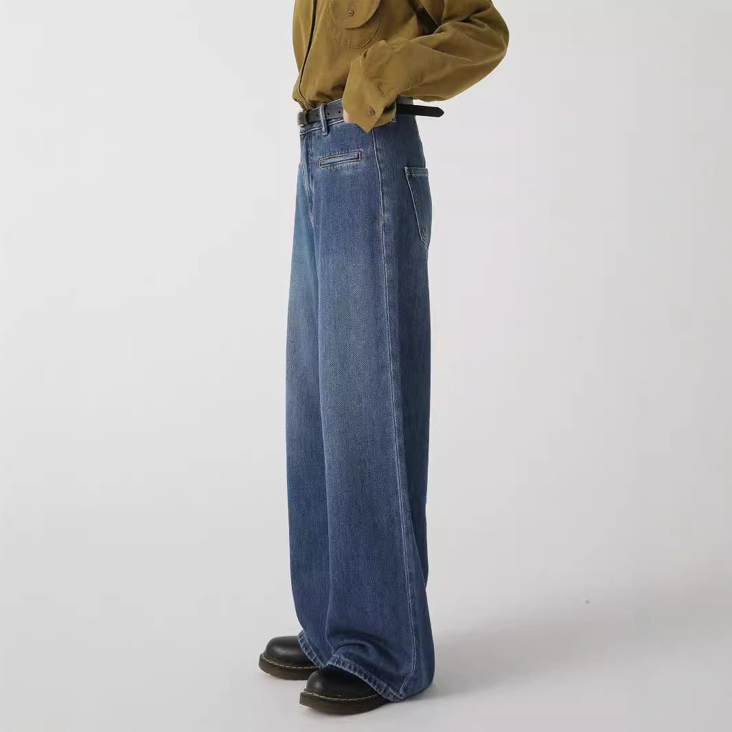 High-Waist Straight Wide Leg Jeans
