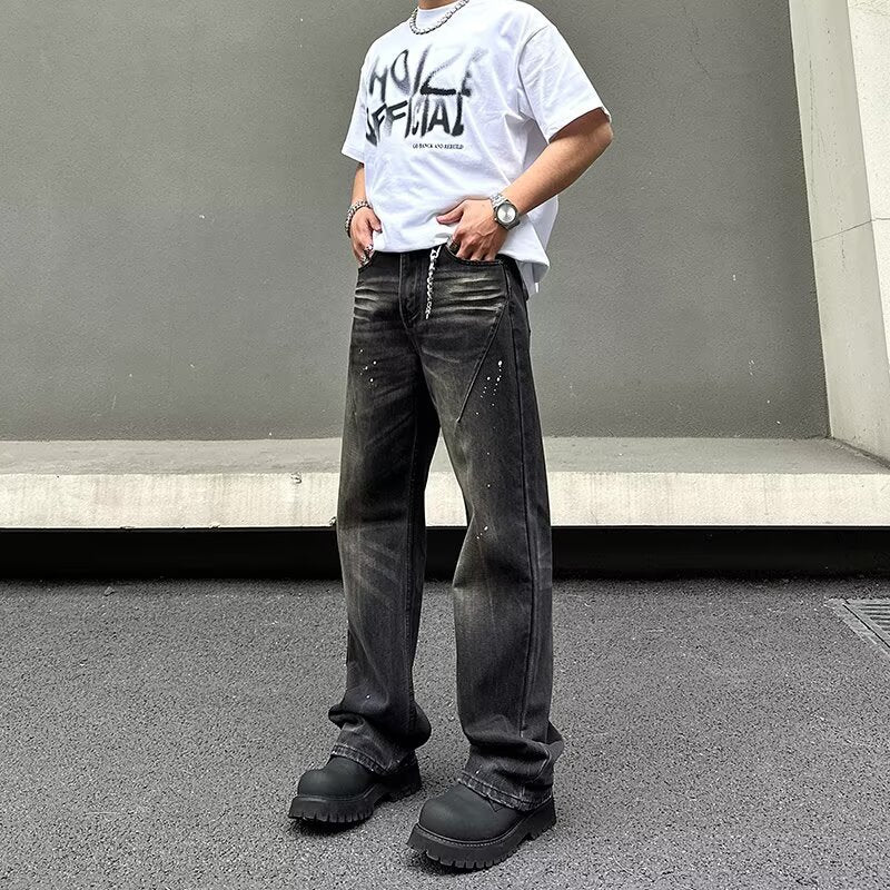 Retro High Street Wide Leg Jeans