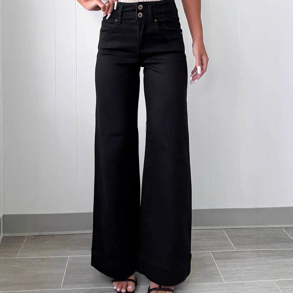 Women’s Solid Color Casual Versatile Jeans