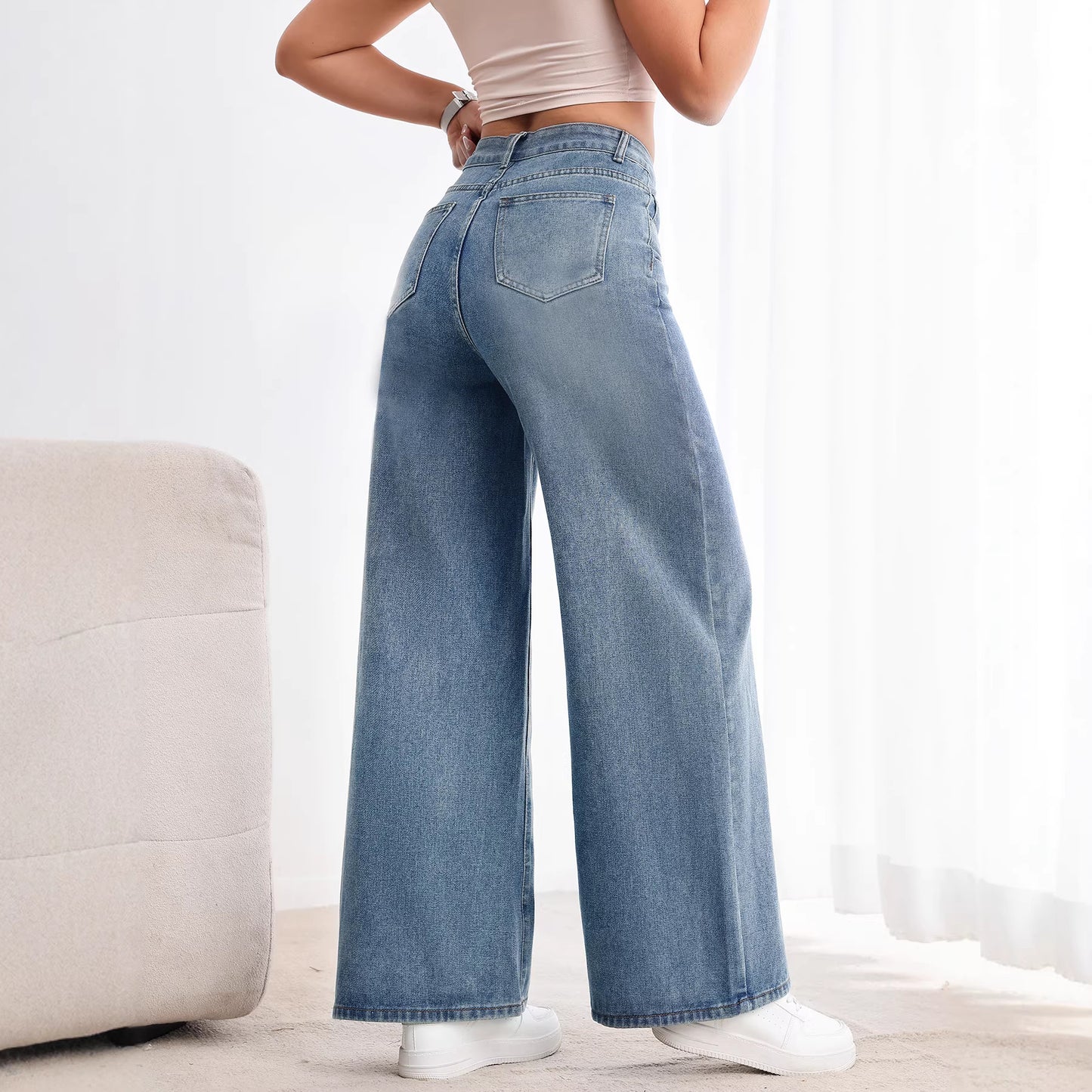 American Style Retro Wide Leg Jeans