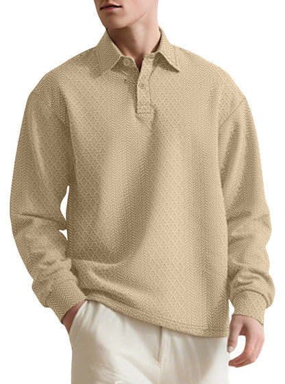 Jacquard Lapel Polo Sweater